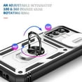 thumbnail image 4 of Military Grade Drop Impact for Samsung Galaxy S25 Plus Camera Lens Slide Protection Case 360 Metal Rotating Ring Kickstand Holder Armor Shockproof Case For Samsung Galaxy S25 Plus, White+Black, 4 of 11