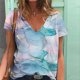 thumbnail image 2 of Moda Mujer Cuello en V Manga corta Impresión Jersey Blusas sueltas Tops Camiseta OAVQHLG3B Store lin121212, 2 of 4