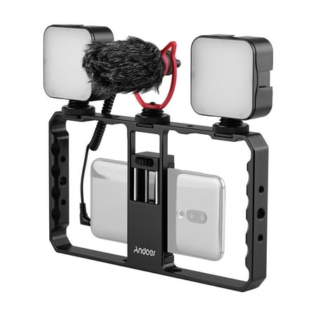Image of Andoer Phone Rig Mount Compatible With Video With Dual With Dual Led Dual Led With Led With Mount Qisuo