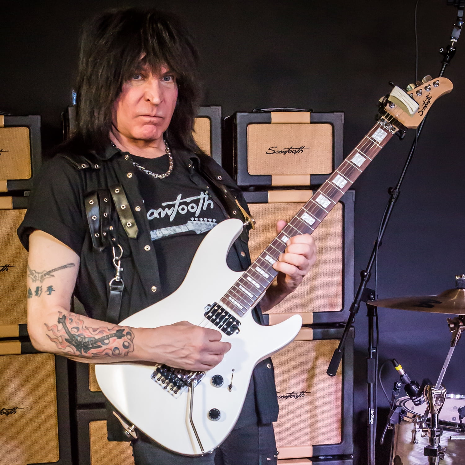 Sawtooth ST-M24 Left Handed Electric Guitar with Floyd Rose, Satin White