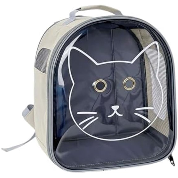 Portable Panoramic Transparent Pet Backpack - Breathable Double-Hole Design, Crossbody Cat Carrier for Outdoor Travel & Hiking