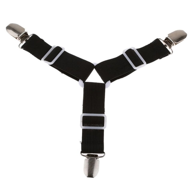 Wosthever Soporte de esquina para sábana ajustable, correas elásticas, Clips de sujeción, 2 uds. Decoración del hogar Hebilla blanca elastica negra