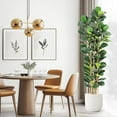 thumbnail image 6 of 7FT Faux Fiddle Leaf Fig Tree with Pot, Faux Trees with Artificial Plants 107 Fiddle Leaves Greenery for Home Office, 6 of 6