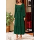 thumbnail image 3 of Vestido largo PRETTYGARDEN para mujer, manga larga, punto suizo, verde, 3 of 9