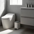 thumbnail image 3 of Stainless Steel 5L Step Trash Can, Compact Vertical Garbage Bin with Removable Inner Bucket,Fingerprint Resistant， for Bathroom, Bedroom, Kitchen & Office, 3 of 8