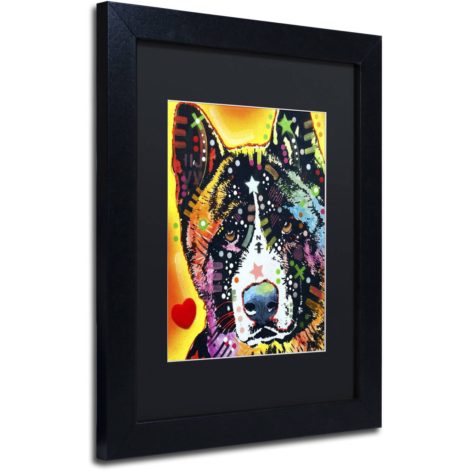 Trademark Fine Art "Akita" Canvas Art by Dean Russo, Black Matte, Black Frame
