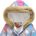 thumbnail image 2 of Veste Matelassée pour Enfants Garçons et Filles Imprimé Mode Dessin Animé Grand Garçon Long Col à Capuche Veste Matelassée, 2 of 5