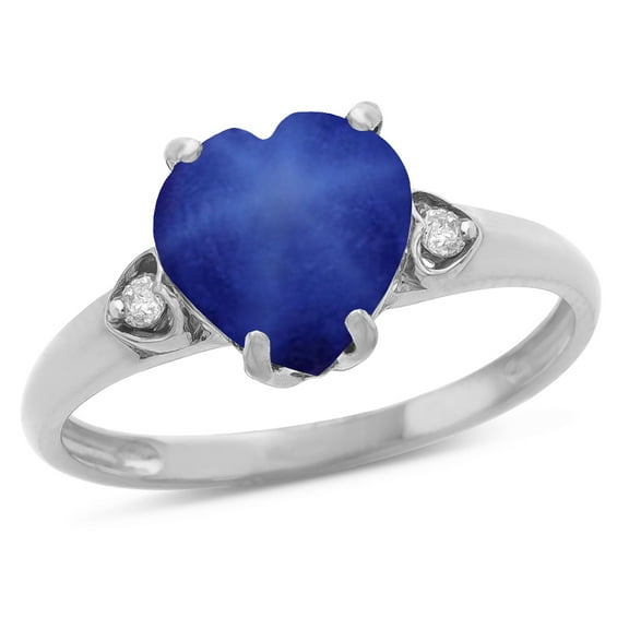 Star K� Heart Shaped 8mm Created Star Sapphire Engagement Promise Wedding Ring