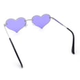 thumbnail image 7 of Womens Hippie Bubbly Heart Shape Half Rim Metal Retro Sunglasses Silver - Purple, 7 of 7