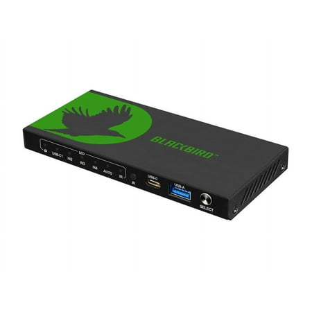 Monoprice Blackbird Pro-Sumer Series 4K60 UHD Switch | 3xHDMI (in) 1xUSB-C (in) 1xHDMI (out) 18 Gbps All Channels 4K @ 60 Hz YUV 4:4:4 HDR Plug-and Play
