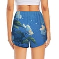 thumbnail image 2 of Lsque Hibiscus Flowers Calm Water Printed Women's Running Shorts with Liner Pockets,Elastic Quick Dry Workout Athletic Gym Yoga Shorts,Womens High Waist Shorts-Large, 2 of 9