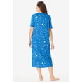 thumbnail image 2 of Dreams & Co. Plus Size V-Neck Short Sleeve Midi Cotton Sleep Shirt, 2 of 6