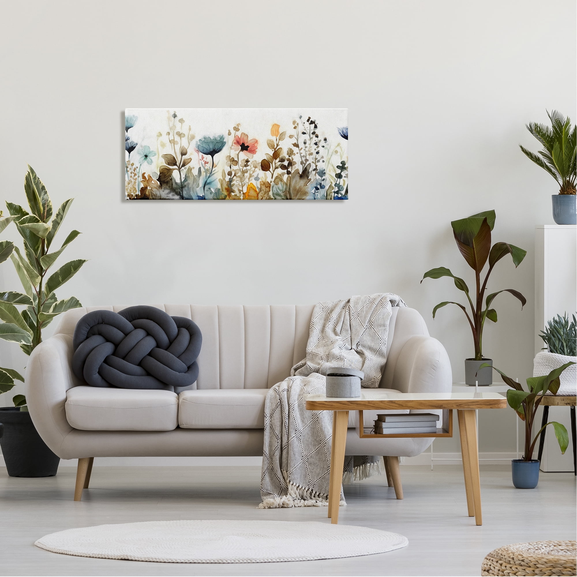 Stupell Industries Earth Tones Garden Blooms Botanical & Floral Painting Gallery Wrapped Canvas Art Print Wall Art, 40 x 17