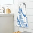 thumbnail image 6 of Waves Blue White Line Hand Towel Bath Towels Face Towels Cotton Absorbent for Home Hotel Spa Swimming Yoga Sports Decorative Towel Set of 2, 6 of 8