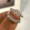 thumbnail image 3 of Sparkle Jewels 2pcs/set 925 Silver Ring Set Women Cubic Zirconia Jewelry Gift, 3 of 4