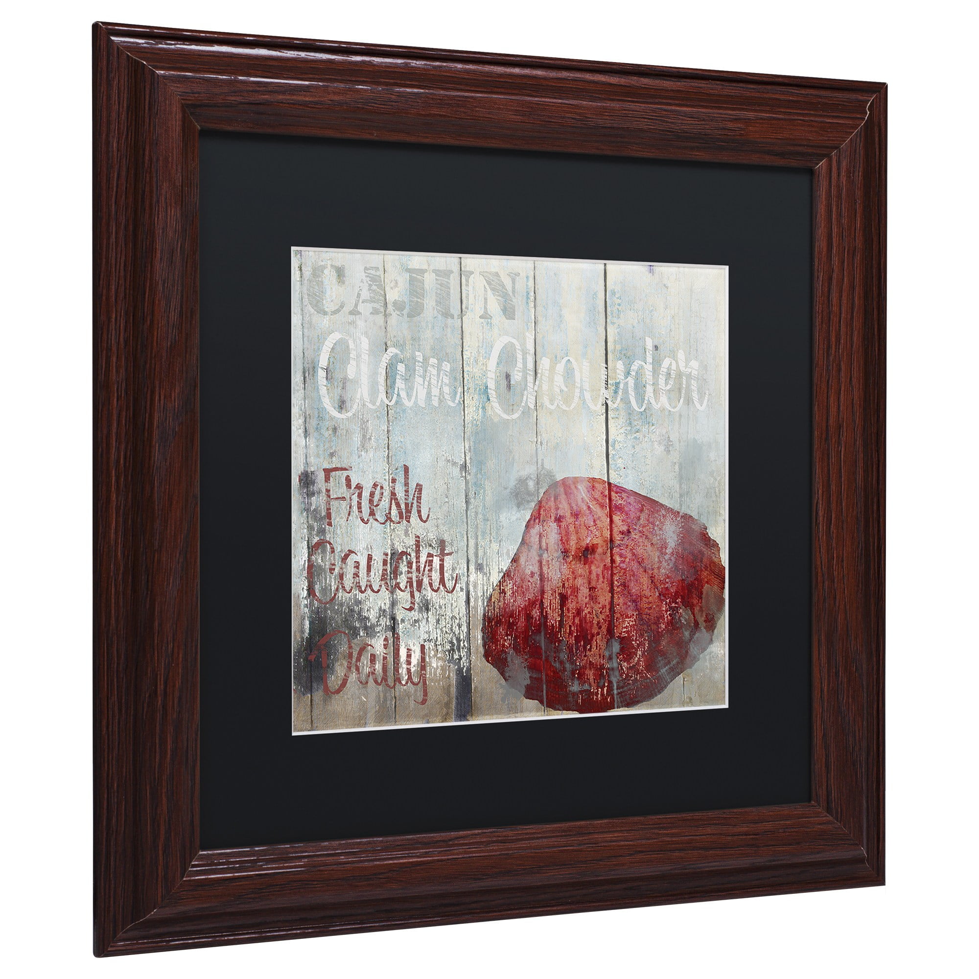 Trademark Fine Art "New Orleans Seafood IV" Canvas Art by Color Bakery Black Matte, Wood Frame
