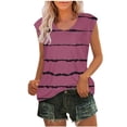thumbnail image 3 of Women's Summer Sleeveless Tank Top Casual Basic Tee Shirt Blouse Loose Fit Breathable Lightweight Beach Vacation | CSEONE,Hot Pink XL, 3 of 7