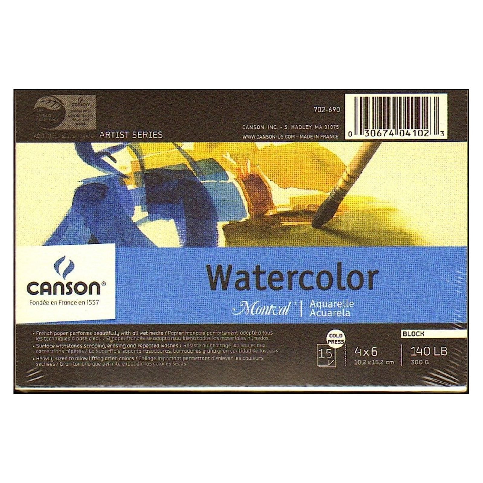 100% Cotton Watercolor Paper 140lb 8.3x11.2 60 Sheets Cold Press Acid Free