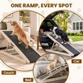 thumbnail image 3 of Lilypelle Foldable Pet Ramp w/ 5 Adjustable Heights of 18.5"-31.1", 45.2"L X17.7"W, Plush Fabric Cover,Beige, 3 of 8