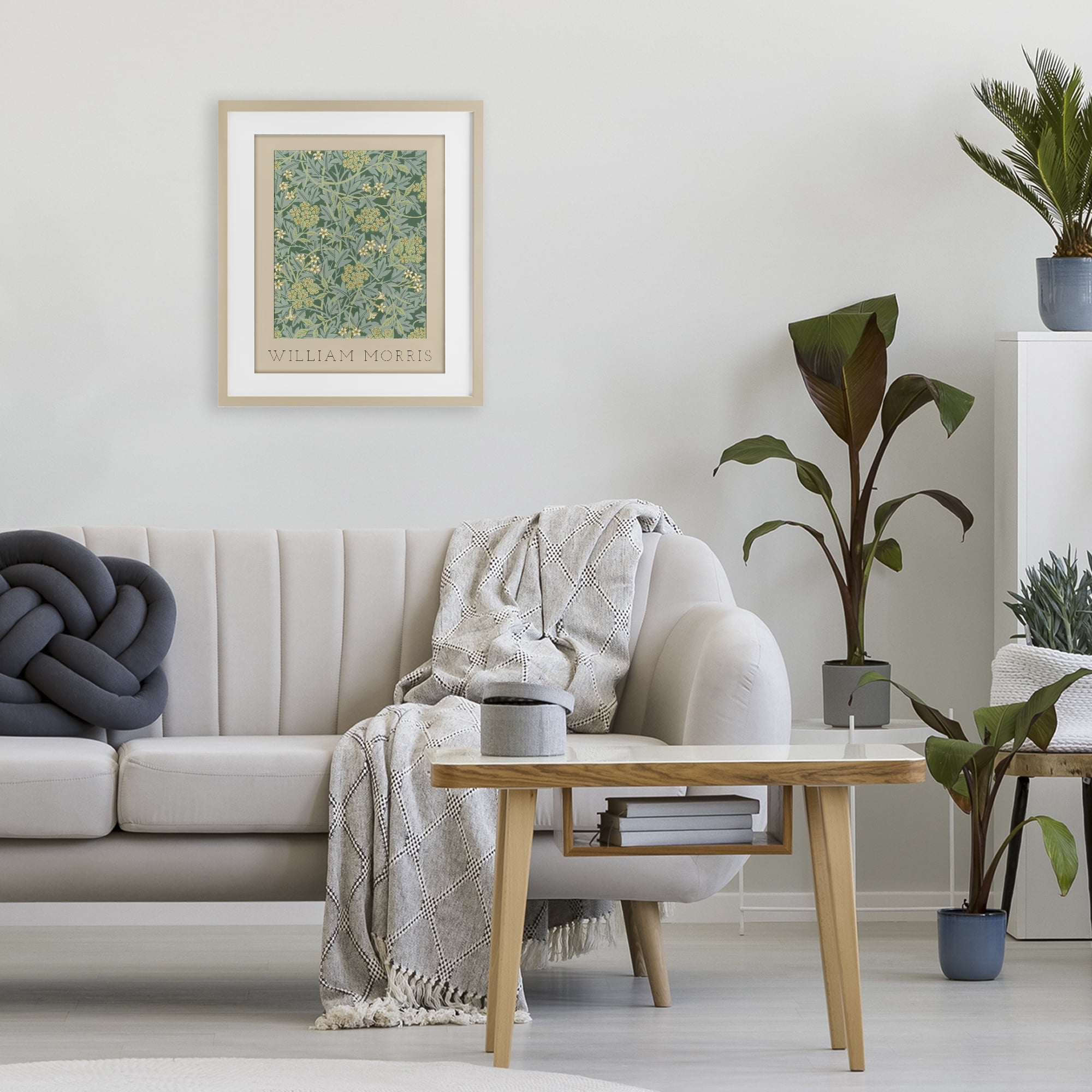 Stupell Industries William Morris Green Tones Birch Framed Print Under Glass, design by Lil' Rue