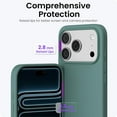 thumbnail image 4 of Compatible with iPhone 17 Pro Case, Slim Liquid Silicone 4 Layers Full Covered Soft Gel Rubber Shockproof Protective Phone Case with Anti-Scratch Microfiber Lining-Pine Green, 4 of 13