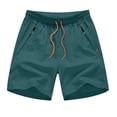 thumbnail image 6 of Men's Shorts Lightweight Solid Color Cargo Shorts Drawstring Elastic Waist Shorts Summer Lightweight Running Shorts Walking Shorts, 6 of 7