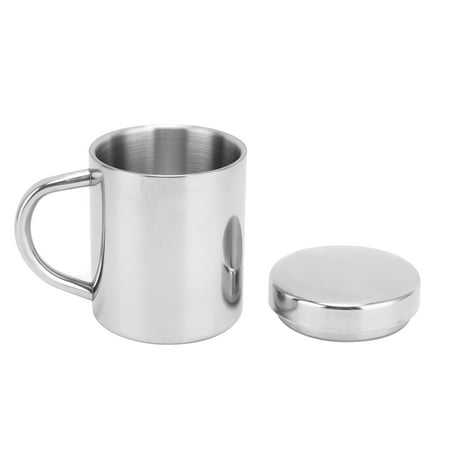 Brynna Milk Cup Mug 304 Stainless Steel Coffee Mug for Picnics for Camping 304 Silver with Lid 300ML