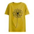 thumbnail image 4 of Delayuji Short Sleeve Round Neck T Shirt Fashion Top Lightweight Soft Casual Summer Outfit Clothes Yellow S Polyester,Spandex Short Sleeve Shirts for Women, 4 of 4