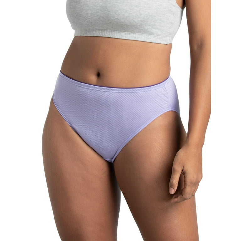 Fit for Me by Fruit of the Loom Women's Plus Size 6pk Breathable Micro-Mesh  Hi-Cut Underwear - Colors May Vary 12