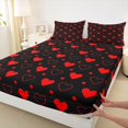 thumbnail image 3 of Manfei Teens Kawaii Love Heart 4 Pieces Queen Sheet Sets for Teens Boys Girls,Valentine's Day Ultra Soft Flat Sheet,Polka Dots Queen Fitted Sheet,Microfiber Bedroom Decor, 3 of 7