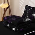 thumbnail image 5 of Homewish Dark Halloween Skull Rose Zipper Twin Comforter Sets with Fitted Sheet and 2 Pillowcases,Spider Web Pattern Zipper Bedding Set,Black Purple,Black Reversible,4pcs, 5 of 7