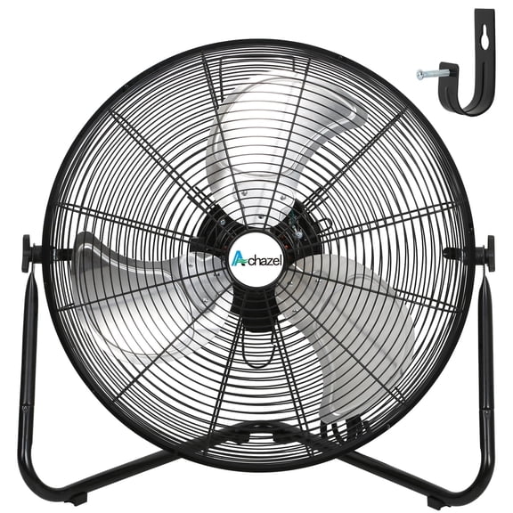 Achazel 20" High Velocity Floor Fan 3-Speed 5200 CFM Industrial Shop Fan Heavy Duty Metal with Wall Mount System for Garage Workshop Commercial Use