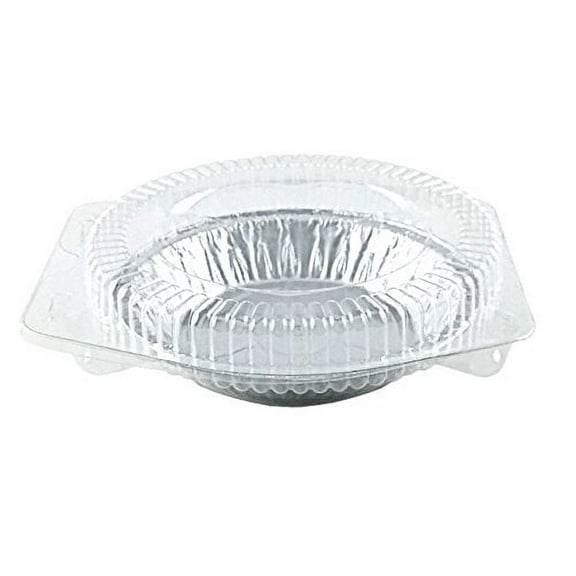 Handi-Foil 6" Aluminum Foil Pie Pan Plate Tin w/Clear Plastic Clamshell (pack of 10)