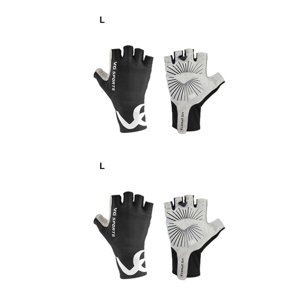 Gants Cyclisme RockBros – Demi-doigts, Soie Glacée, Noirs, Antichoc (VTT/route)