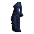 thumbnail image 3 of Gytharion Women's One Shoulder Asymmetrical Dresses Ruched Long Length Classic Wedding Guest Dresses Fitted Formal Style Cocktail Dresses, 3 of 3