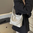 thumbnail image 4 of Bolso pequeño con cadena de perlas para mujer, nuevo bolso de cubo plisado con remaches de moda de 2024, bolso de mensajero de hombro popular de verano, 4 of 5