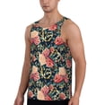 thumbnail image 2 of Susaid Rose Flowers Print Men's Sleeveless Workout Running Tank Top Dry Fit Athletic Gym Sports Swim Beach Muscle Bodybuilding Shirts-X-Large, 2 of 7