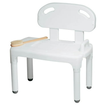 Carex Bath Universal Transfer Bench with Backrest, Adjustable Height, Supports up to 400 lbs
