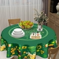 thumbnail image 5 of St Patricks Day Round Tablecloth 60 Inch Shamrock Gold Coin Tophat Beer Green St Patricks Decorative Table Cloth Polyester Table Cover for Kitchen Dining Room Party Home St. Patrick''s Day Decorations, 5 of 5