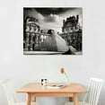 thumbnail image 2 of Nawypu The Louvre Pyramid - B&W Photography - 48x16 Gallery Wrapped Canvas Wall Art B&W, 2 of 6