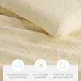 thumbnail image 4 of Noble Linens Yellow Damask Pattern Quilted Coverlet Set, King / CalKing, 4 of 12