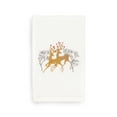 thumbnail image 2 of Linum Home Christmas Deer Pair Embroidered White Turkish Cotton Hand Towel, 2 of 2