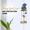 thumbnail image 4 of Wooden House Wind Chimes for Home Décor | 5 Brass Bells Wind Chimes for Positive Energy | Outdoor Window Balcony Garden Decoration Hanging Decorative Items, 4 of 5