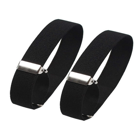 2 Pairs Elastic Adjustable Armbands Sleeve Hold Ups Sleeve Bands Anti-Slip Shirt Sleeve Holders Sleeve Garters (Black)