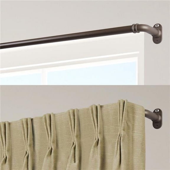 Central Design BOT63-484 0.625 in. Blackout Curtain Rod with 48 to 84 in. Extension, Antique Brass