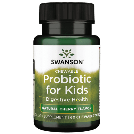 Swanson Probiotic for Kids - Natural Cherry Flavored 3 Billion Cfu 60 Chewable Tablets