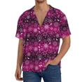 thumbnail image 1 of Balery Snowflakes And Christmas Camisa Casual de Manga Corta con Botones para Hombre, Texturizada, Estilo Cubano, para Playa, Verano-Small, 1 of 5