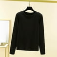 thumbnail image 2 of Wensltd Long Sleeve Base Layer Warm Top for Women Autumn Winter Thermal Solid Color Round Neck Home Sleepwear, 2 of 3