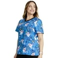 thumbnail image 7 of Tooniforms Scrubs Top For Women V-Neck Print TF671, 7 of 7
