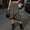 Dark Gray, variant on Women's High Waisted Skirts Asymmetrical Ruffle Flowy Business Casual Work Midi Skirt Brown XL(XL)